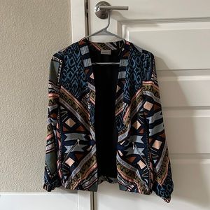 Printed front open jacket